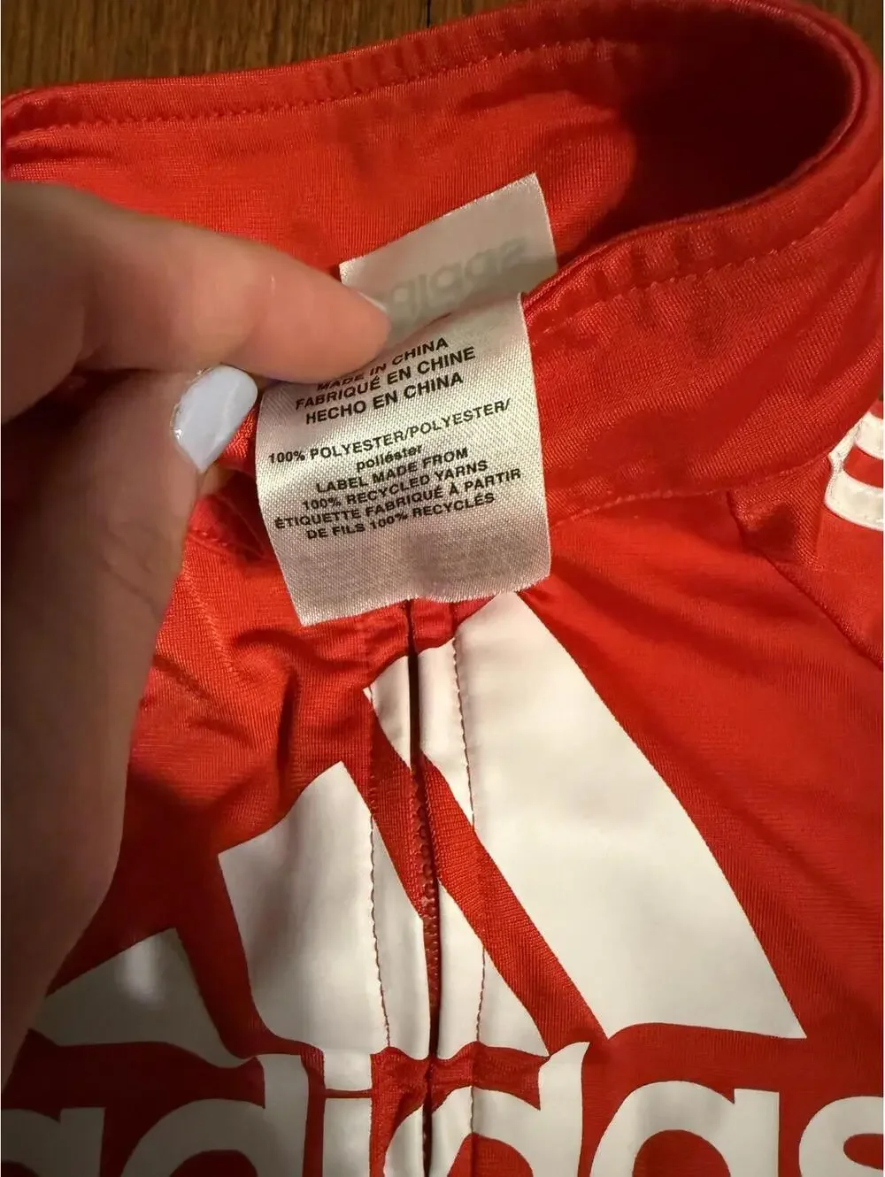 Adidas Red 12-month Toddler Track Jacket with White Logo and Black Accents